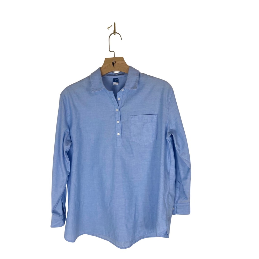 Old Navy Maternity Light Blue Cotton Oxford Popover Shirt Small NWT